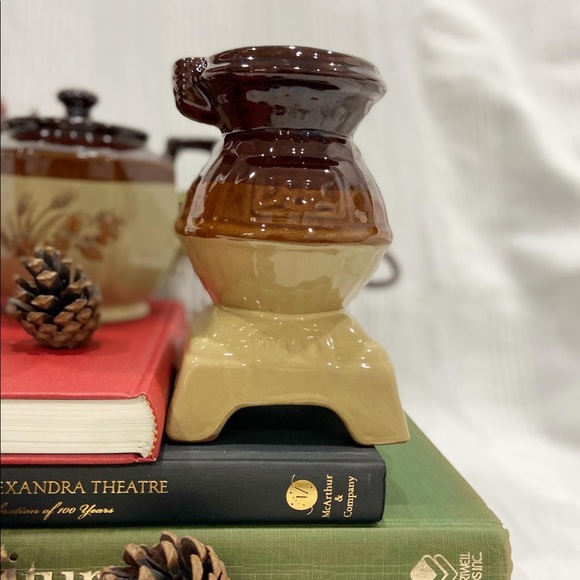 Three tones decorative trio of vases and tea pot - Picture 12 of 12